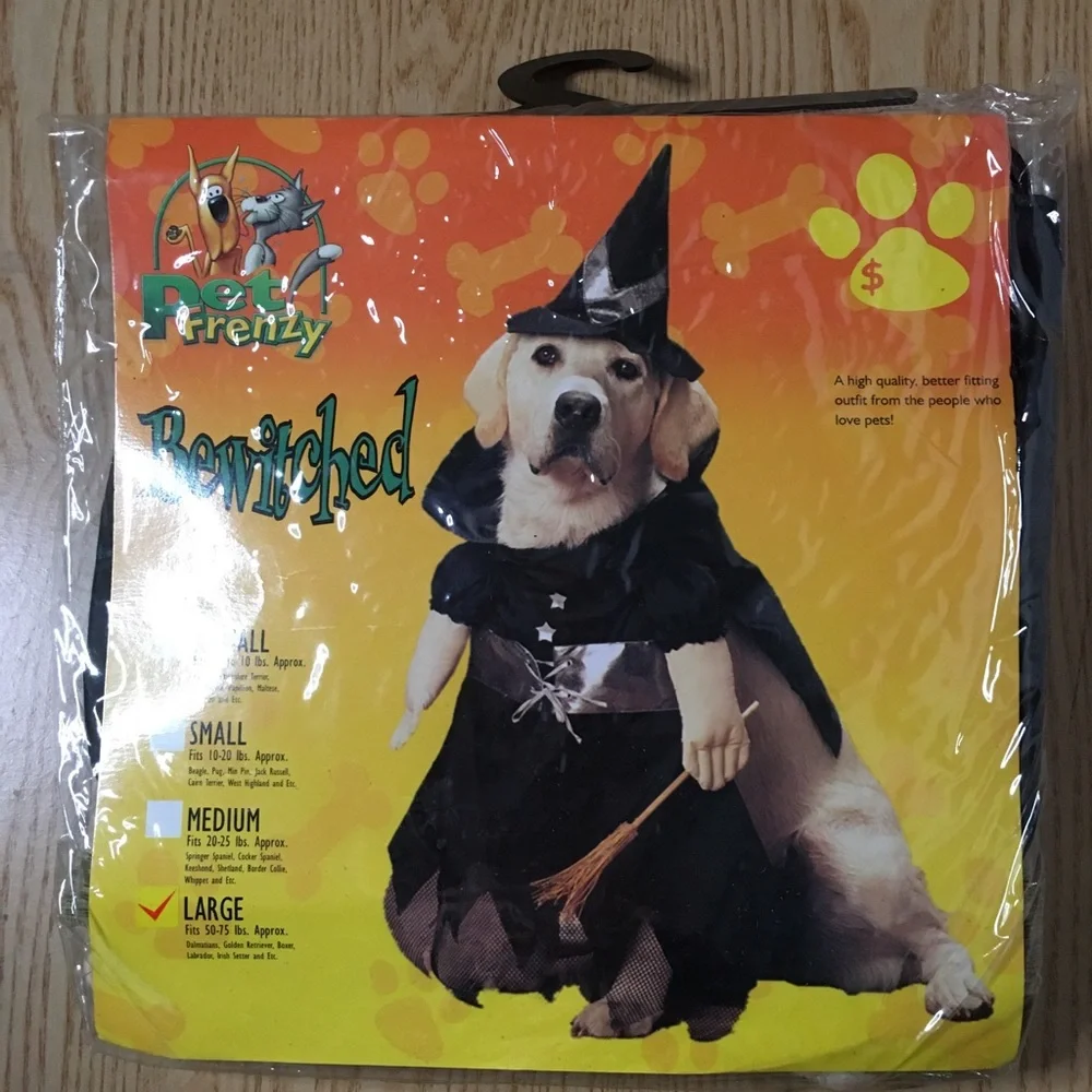 New Doggie🐶 2Pc Bewitched Halloween Costume Size Large Fits 50-75lbs